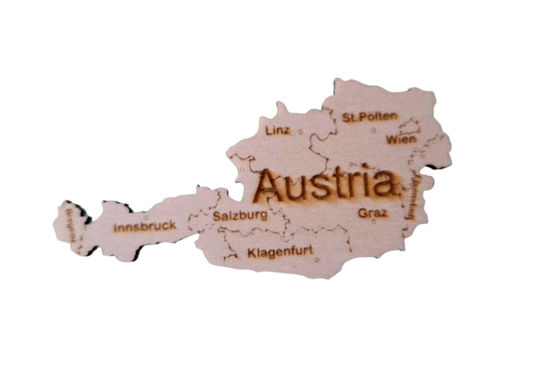 Kühlschrankmagnet Österreich Holz