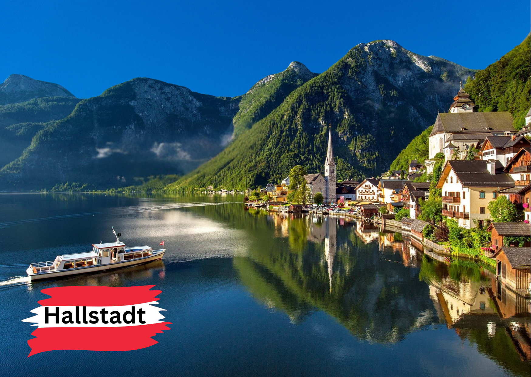 Kühlschrankmagnet Hallstatt mit Flagge