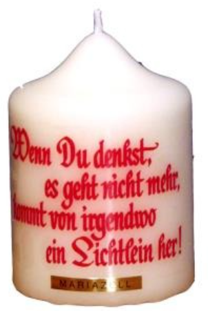 Stumpen Kerze 100/70 Spruch2