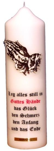 Stumpen Kerze 220/60Betende-Hände