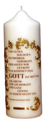 Stumpen Kerze 230/80 Spruch