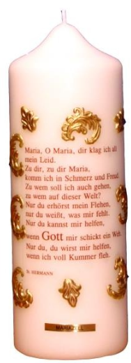 Stumpen Kerze 230/80 Spruch2