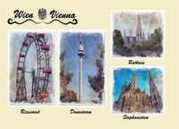 Kühlschrankmagnet Collage Wien 1 - souverista