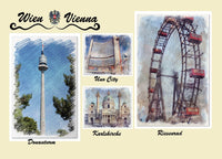 Kühlschrankmagnet Collage Wien 3 - souverista