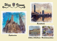 Kühlschrankmagnet Collage Wien 4 - souverista