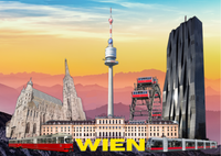 Kühlschrankmagnet Wien bunt