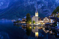 Kühlschrankmagnet Hallstadt am Abend - souverista