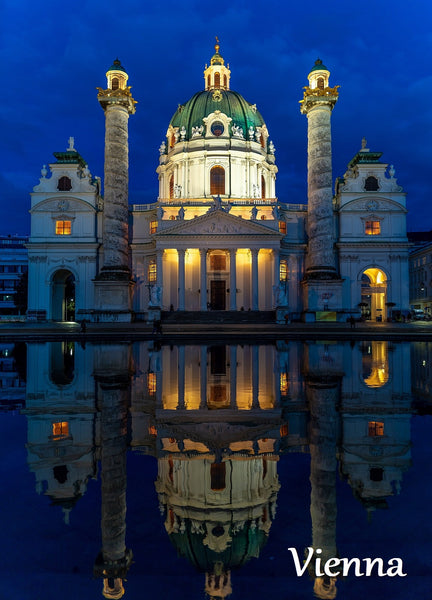 Ansichtskarte Karlskirche Abend - souverista