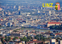 Kühlschrankmagnet Linz Skyline