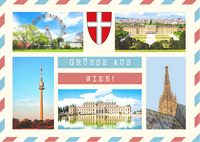 Kühlschrankmagnet Collage Wien 12