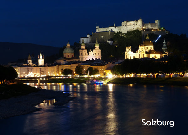 Ansichtskarte Salzburg am Abend - souverista