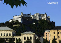 Kühlschrankmagnet Salzburg gezeichnet - souverista
