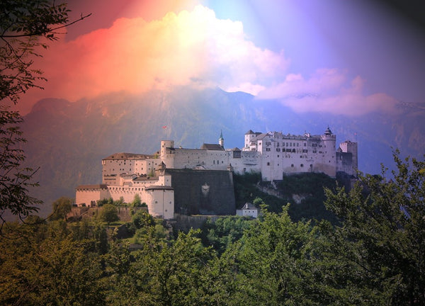 Ansichtskarte Salzburg in Regenbogenfarben - souverista