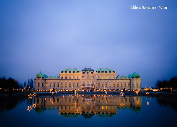 Ansichtskarte Schloss Belvedere am Abend - souverista