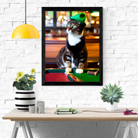 Katze mit Hut in Bar