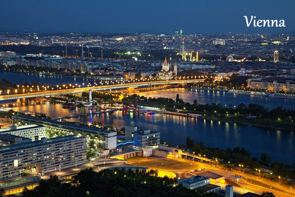 Ansichtskarte Wien am Abend - souverista