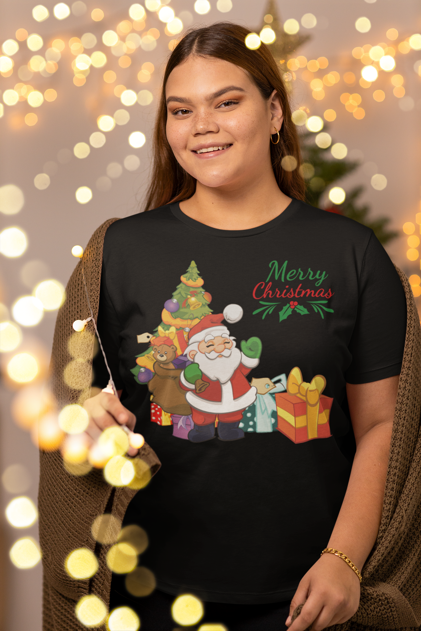 Merry christmas, santa claus, Kurzärmeliges Unisex-T-Shirt