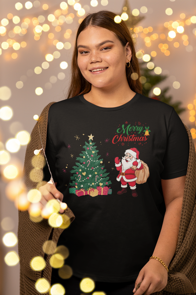 Merry Christmas, Santa Claus, Weihnachts T-Shirt, Kurzärmeliges Unisex-T-Shirt