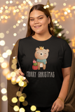 Teddybär T-Shirt, Frohe Weihnachten, Kurzärmeliges Unisex-T-Shirt