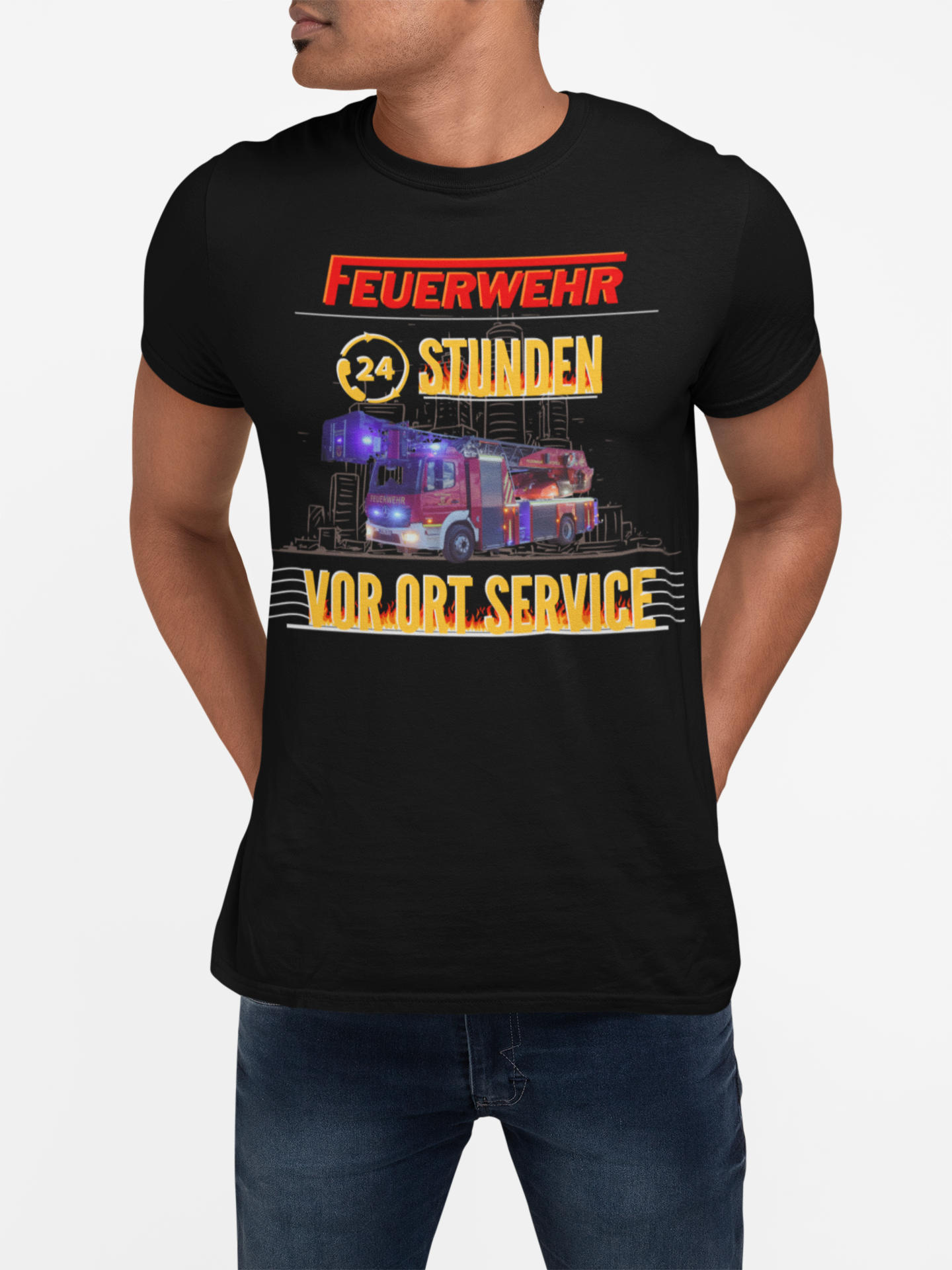 Feuerwehr 24 Stunden Vorort Service-T-Shirt