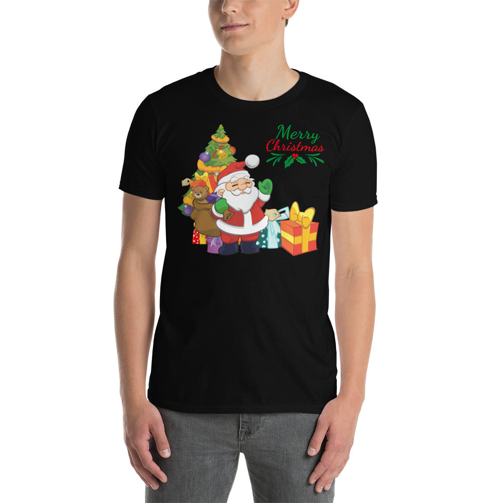 Merry christmas, santa claus, Kurzärmeliges Unisex-T-Shirt