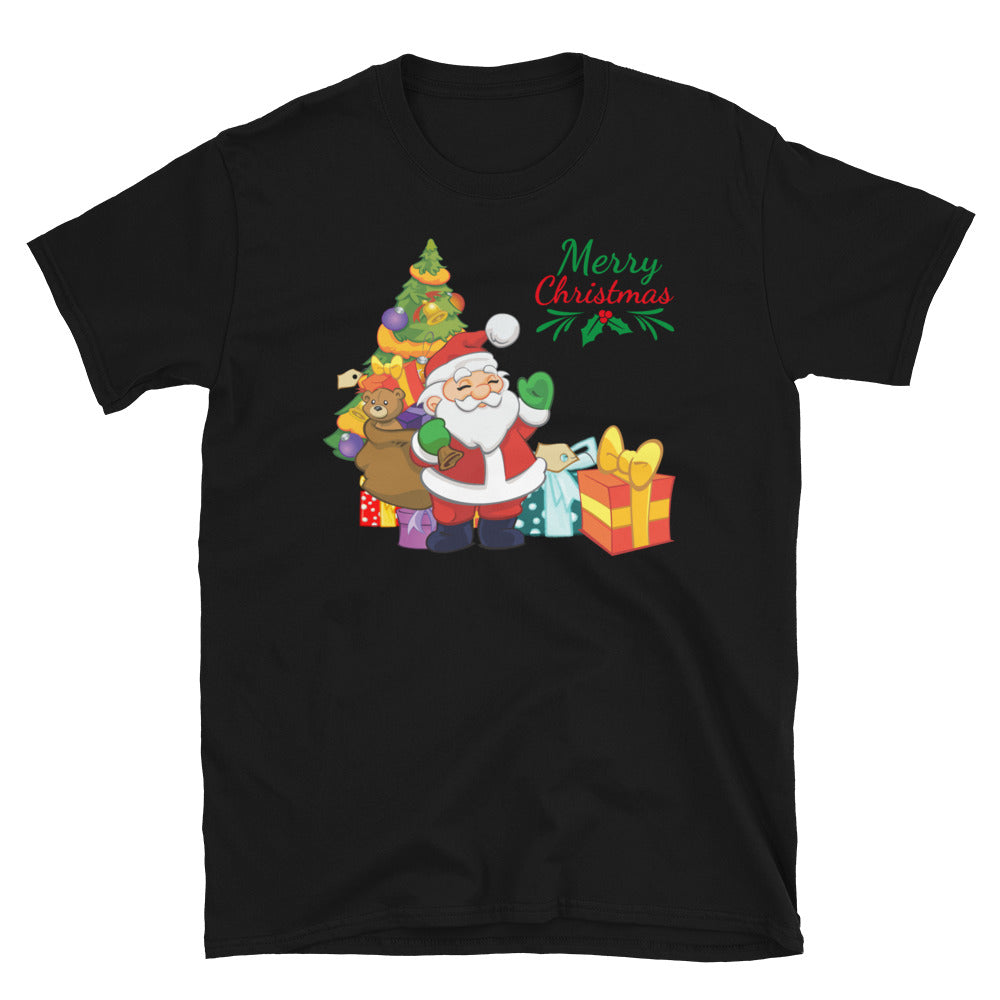 Merry christmas, santa claus, Kurzärmeliges Unisex-T-Shirt