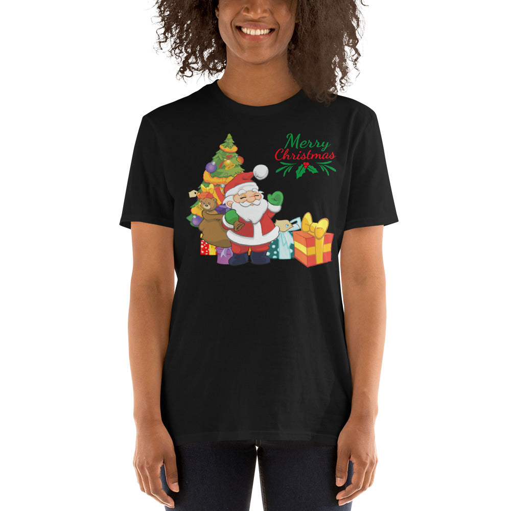 Merry christmas, santa claus, Kurzärmeliges Unisex-T-Shirt