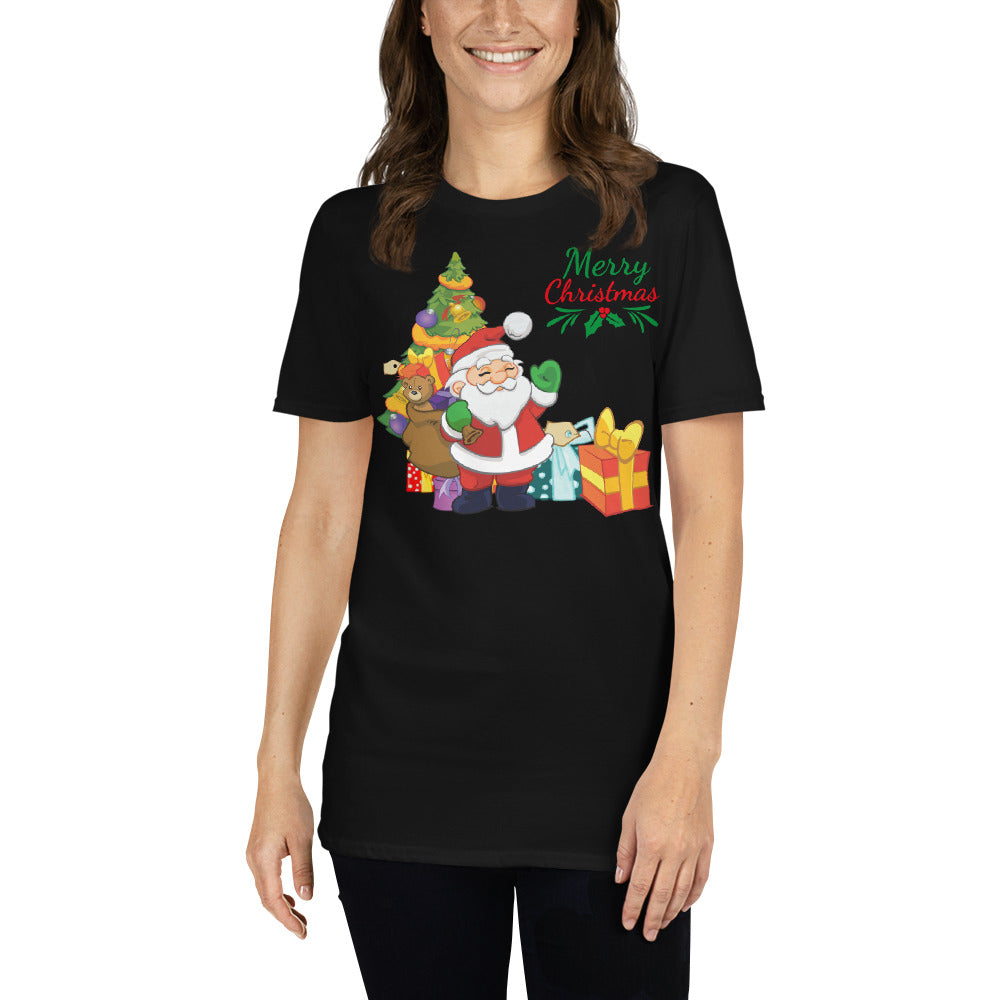 Merry christmas, santa claus, Kurzärmeliges Unisex-T-Shirt