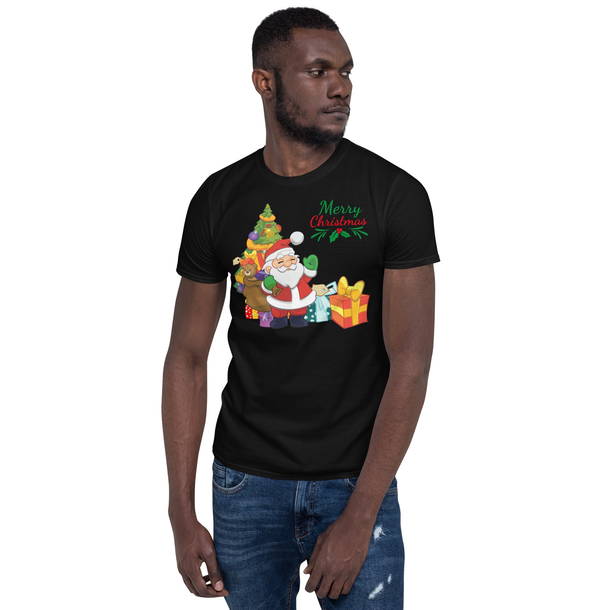 Merry christmas, santa claus, Kurzärmeliges Unisex-T-Shirt