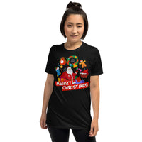 Santa Claus, merry christmas, Kurzärmeliges Unisex-T-Shirt