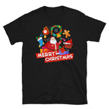 Santa Claus, merry christmas, Kurzärmeliges Unisex-T-Shirt