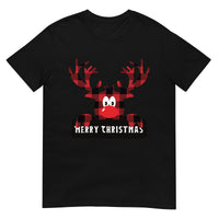 Renntier Rudolf, Weihnachten T-Shirt, personalisiertes T-Shirt, T-Shirt Druck, kurzärmeliges Unisex-T-Shirt