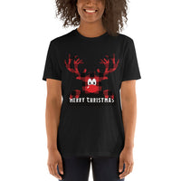 Renntier Rudolf, Weihnachten T-Shirt, personalisiertes T-Shirt, T-Shirt Druck, kurzärmeliges Unisex-T-Shirt