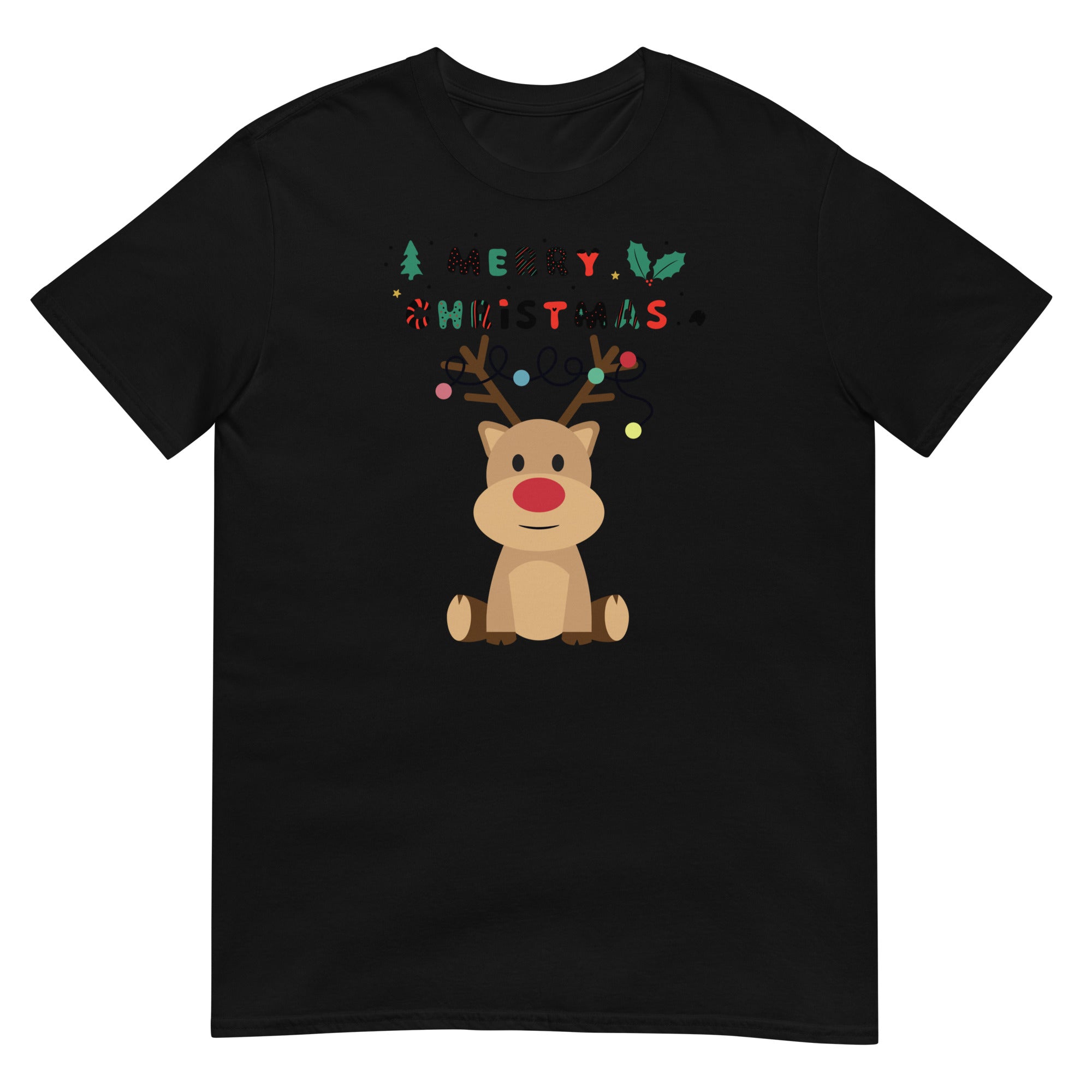 Renntier Rudolf, Weihnachtsmann T-Shirt, Weihnachten Shirt, Geschenk Weihnachten, personalisiertes T-Shirt, Kurzärmeliges Unisex-T-Shirt