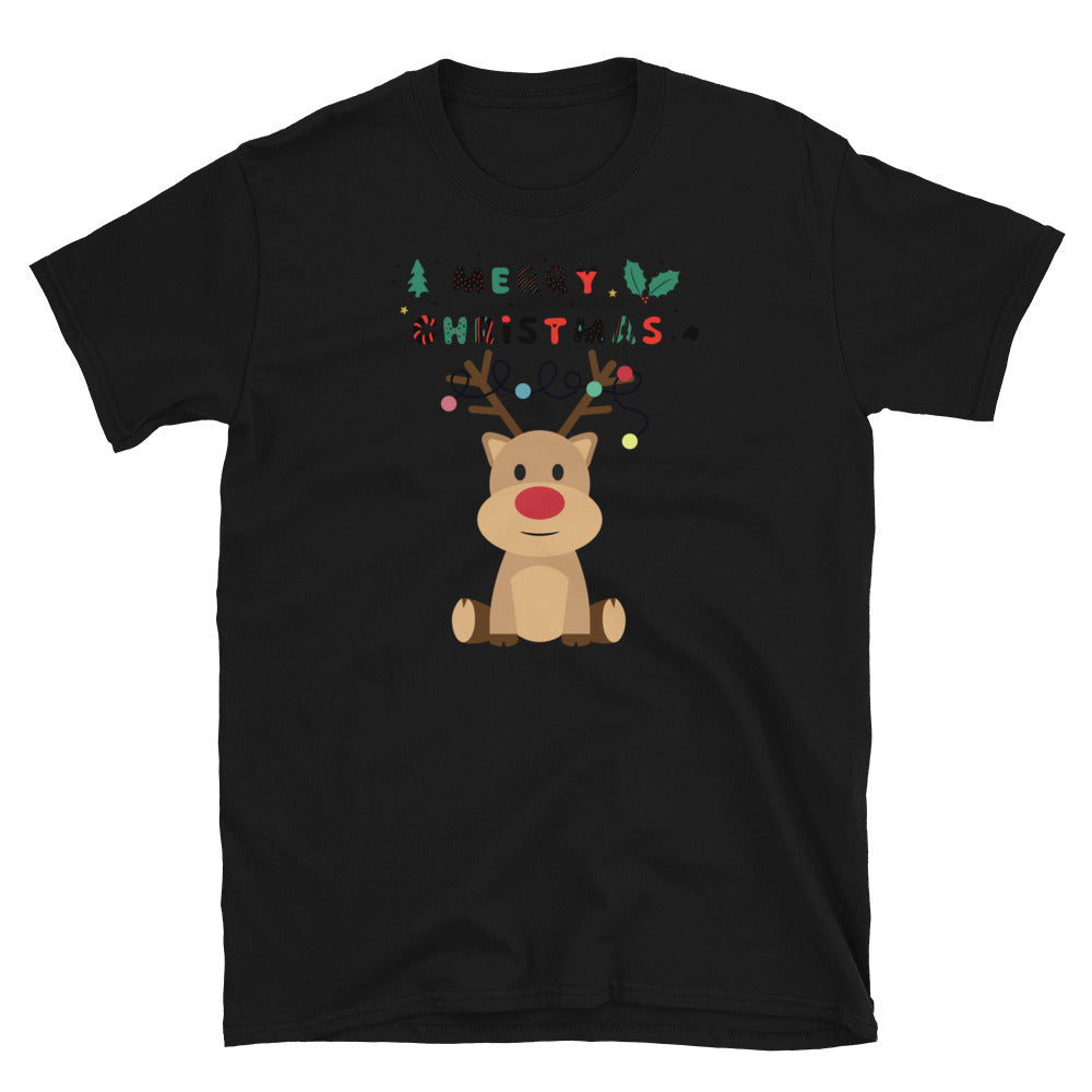 Renntier Rudolf, Weihnachtsmann T-Shirt, Weihnachten Shirt, Geschenk Weihnachten, personalisiertes T-Shirt, Kurzärmeliges Unisex-T-Shirt