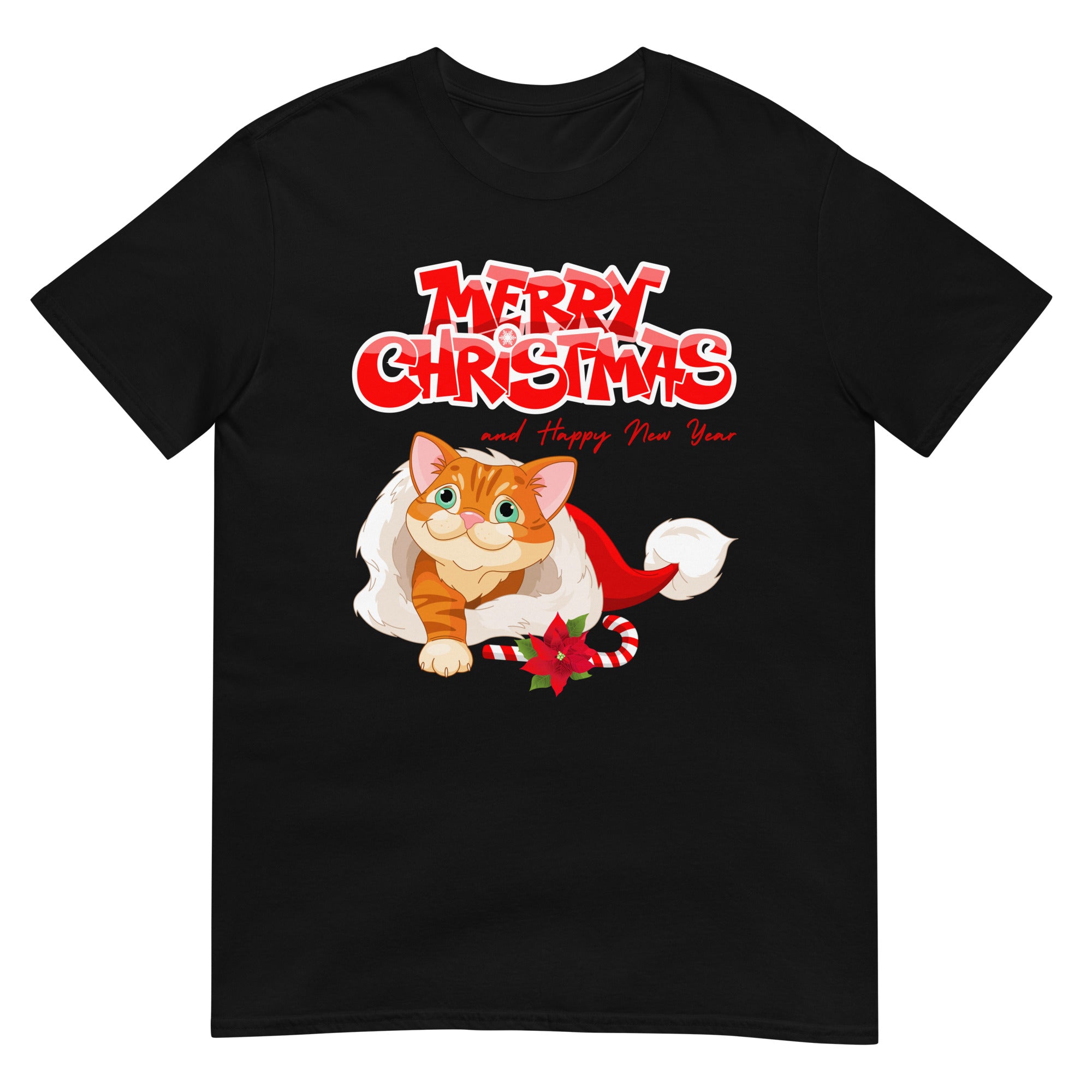 Christmas Katze, Merry Christmas, Weihnachts Katze, Kurzärmeliges Unisex-T-Shirt