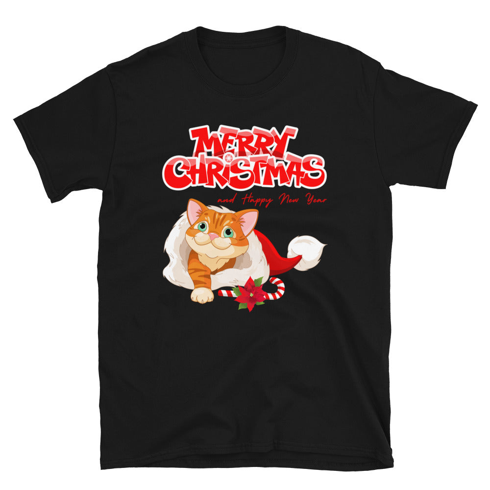 Christmas Katze, Merry Christmas, Weihnachts Katze, Kurzärmeliges Unisex-T-Shirt