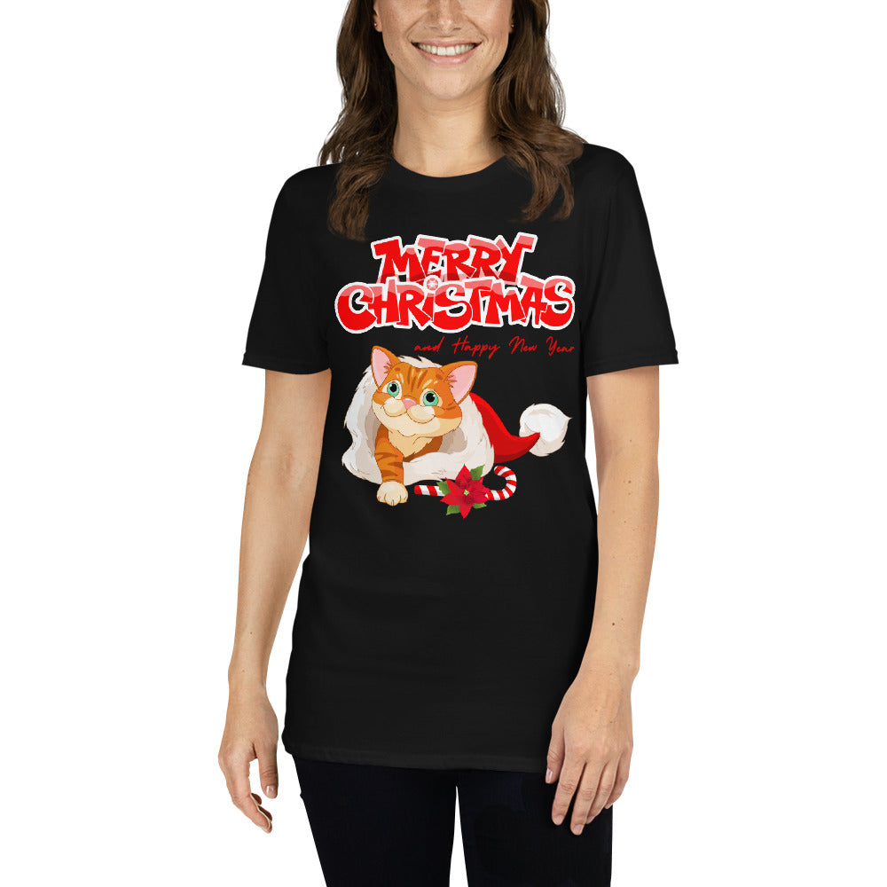 Christmas Katze, Merry Christmas, Weihnachts Katze, Kurzärmeliges Unisex-T-Shirt