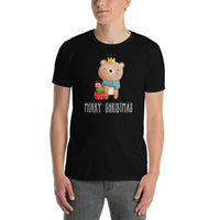 Teddybär T-Shirt, Frohe Weihnachten, Kurzärmeliges Unisex-T-Shirt