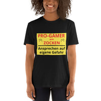 Pro Gamer am Zocken Kurzärmeliges Unisex-T-Shirt