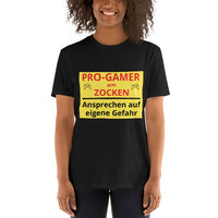Pro Gamer am Zocken Kurzärmeliges Unisex-T-Shirt