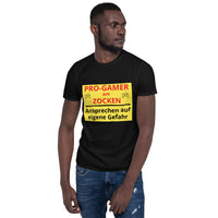 Pro Gamer am Zocken Kurzärmeliges Unisex-T-Shirt