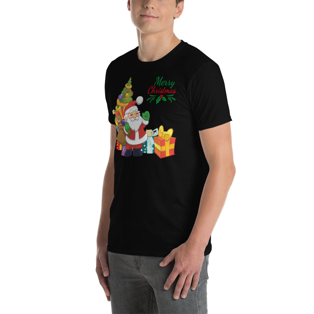 Merry christmas, santa claus, Kurzärmeliges Unisex-T-Shirt