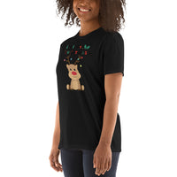 Renntier Rudolf, Weihnachtsmann T-Shirt, Weihnachten Shirt, Geschenk Weihnachten, personalisiertes T-Shirt, Kurzärmeliges Unisex-T-Shirt