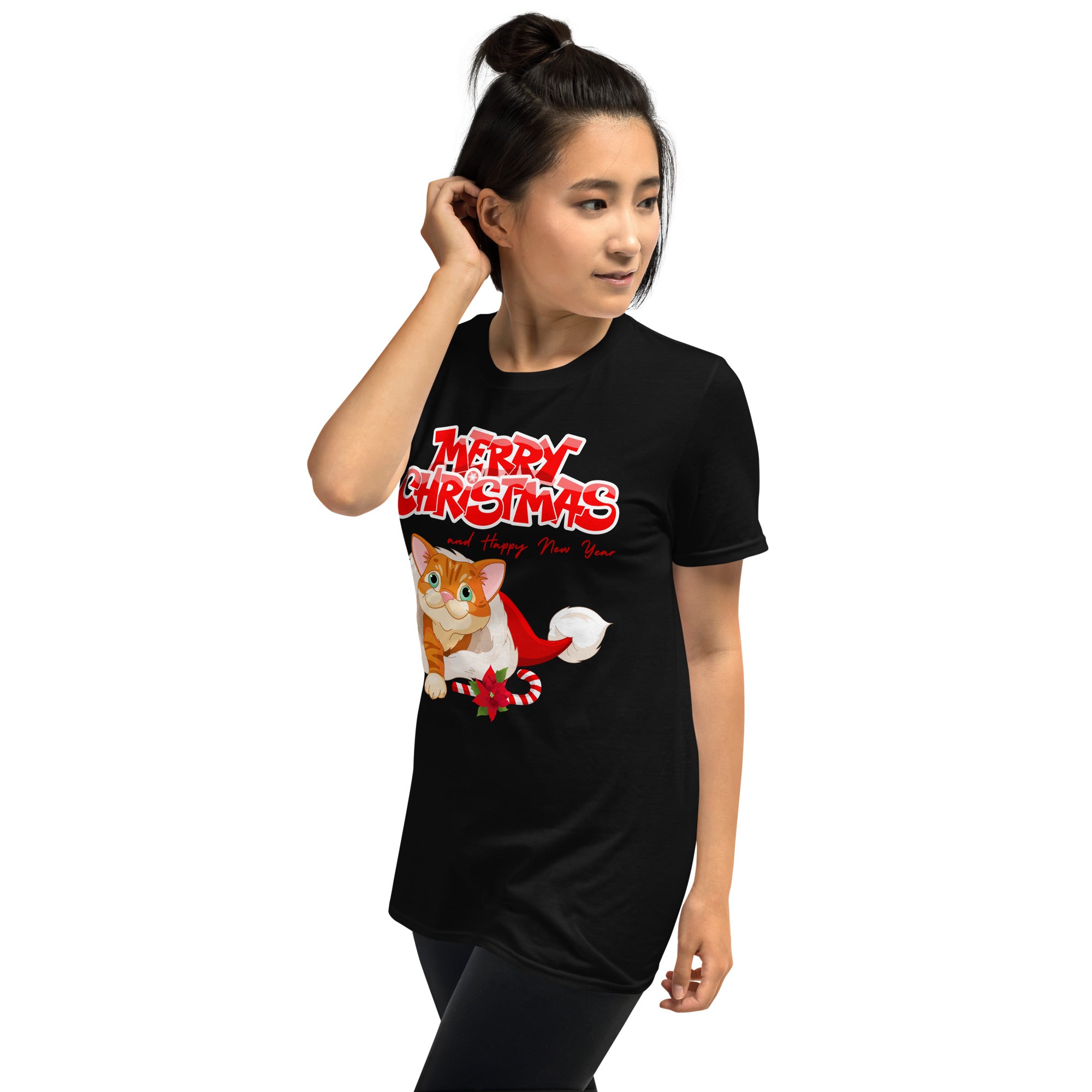 Christmas Katze, Merry Christmas, Weihnachts Katze, Kurzärmeliges Unisex-T-Shirt