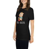 Teddybär T-Shirt, Frohe Weihnachten, Kurzärmeliges Unisex-T-Shirt