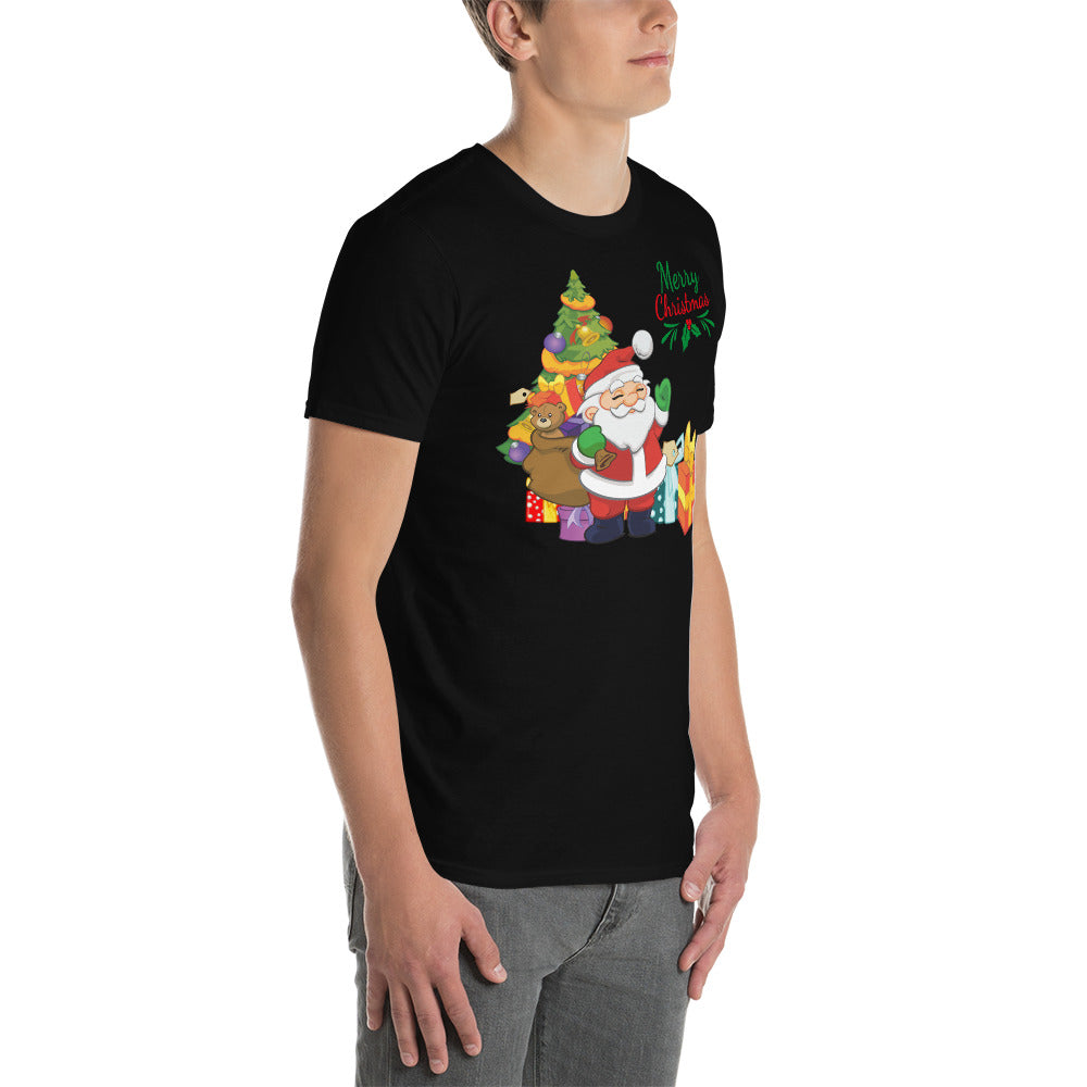 Merry christmas, santa claus, Kurzärmeliges Unisex-T-Shirt
