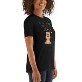 Renntier Rudolf, Weihnachtsmann T-Shirt, Weihnachten Shirt, Geschenk Weihnachten, personalisiertes T-Shirt, Kurzärmeliges Unisex-T-Shirt
