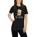 Teddybär T-Shirt, Frohe Weihnachten, Kurzärmeliges Unisex-T-Shirt