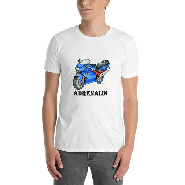 Motorrad ist mein Adrenalin Kurzärmeliges Unisex-T-Shirt - souverista